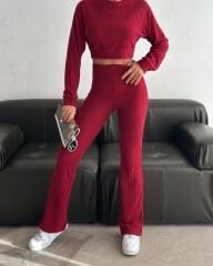 Şardonlu Reglan Kol Bluz Pantolon Takım